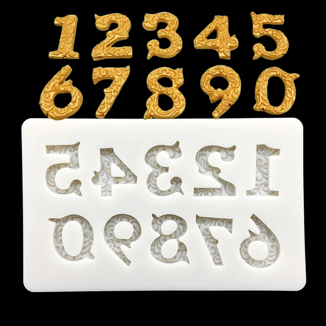 "0-9" Number Silicone Sugarcraft Mold Cupcake Chocolate Baking Mold Fondant Cake Decorating Tools