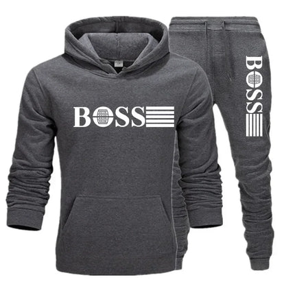 Two-piece fitness sets for autumn and winter, casual sportswear for men and women, and fashionable hooded sweatshirts