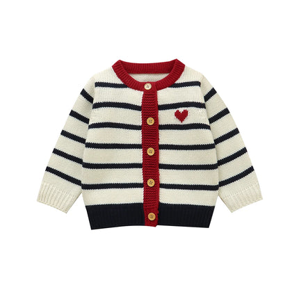Baby Sweaters Clothes Fashion Stripes Infant Kids Boys Girls V Neck Long Sleeve Knitted Jackets & Coats Toddler Outwear Cradigan