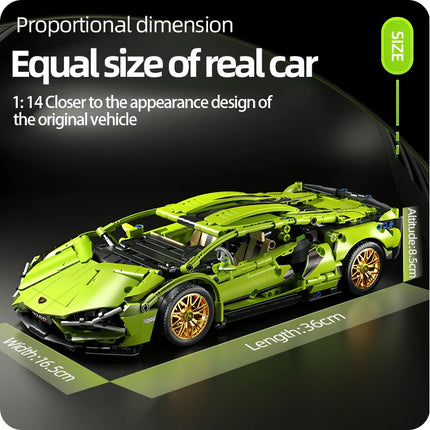 ToylinX Technical Building Blocks Car Racing Sport Speed Vehicle Model City Mechanical Super Bricks Puzzle Toys Adult Gift