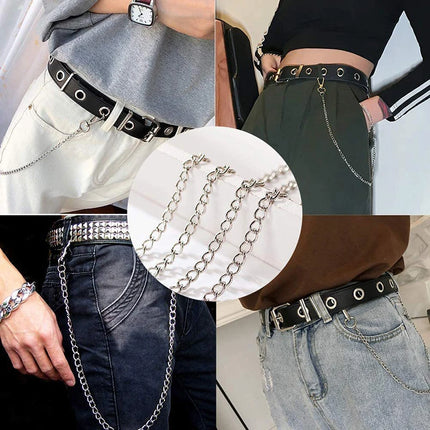 Punk Steet Keychains Chain Women Men Moon Star Rivets Skull Accessories Choice Rock Goth Pants Waist Belt Chain On Jeans Jewerly
