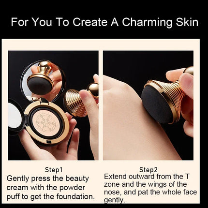 Mushroom Head Air Cushion BB Cream with Sponge Puf Brightening Moisturizing Foundation Concealer Whitening Base Makeup Cosmetics