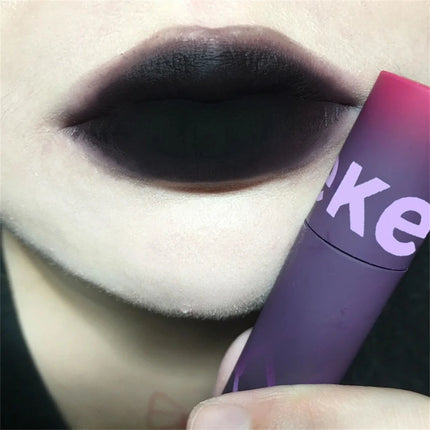 Pigeon Blood Red Matte Lipstick Waterproof and Lasting Blue Gothic Lip Gloss Sexy Punk Black Lip Tint Dark Lip Cream Makeup