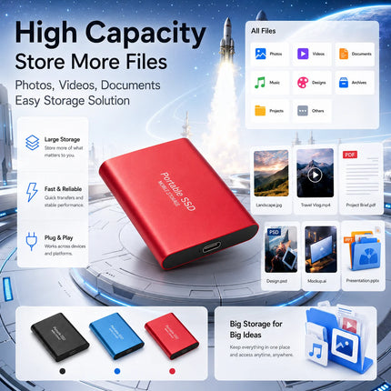 Tough Solid State Hard Disk Comes With Great Anti Shock Performance Mini Portable SSD With Mass Data And Large Capacity
