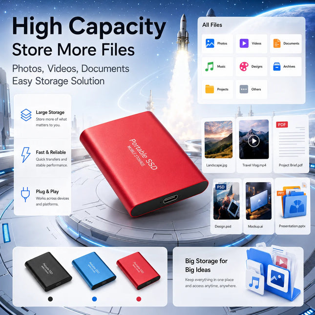 Tough Solid State Hard Disk Comes With Great Anti-Shock Performance Mini Portable SSD With Mass Data And Large Capacity
