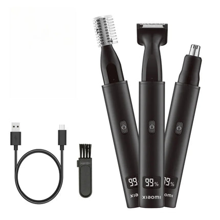 XIAOMI New 3 in 1 Electric Rechargeable Nose Ear Hair Trimmer for Men Painless Sideburns Eyebrows Beard Hair Clipper Shaver
