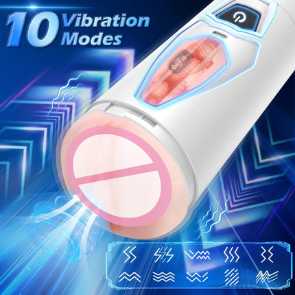 2 IN 1 Automatic Double Headed Masturbators Cup artificial vagina Pocket Pussy Training Extension Sex machine sex toys men bd 18