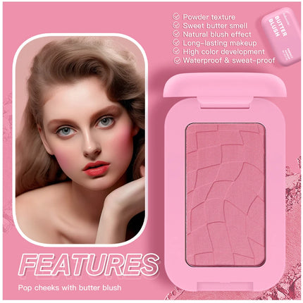 Lakerain Butter Blush Sweat-proof Waterproof Long-lasting Makeup Effect Brightening Even Skin Tones Face Contouring Cosmetics