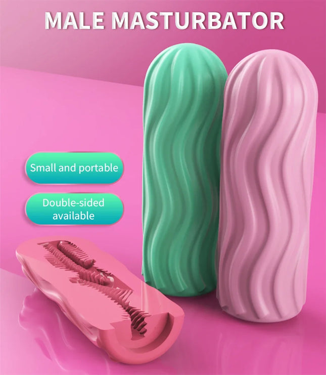 Portable Male Masturbation Cup for Men Safe Soft Fidget Toys Orgasm Male Masturbator Sex Toy Realistic Vagina Adult Goods