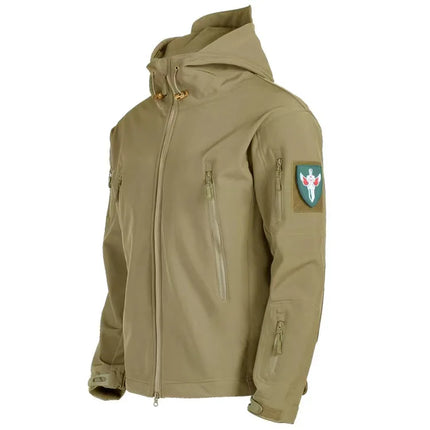 2024 Fall And Winter New Men's Tactical Jacket Sharkskin Soft Shell Windproof Waterproof Jacket Multi-Pocket Warm Men's Clothing