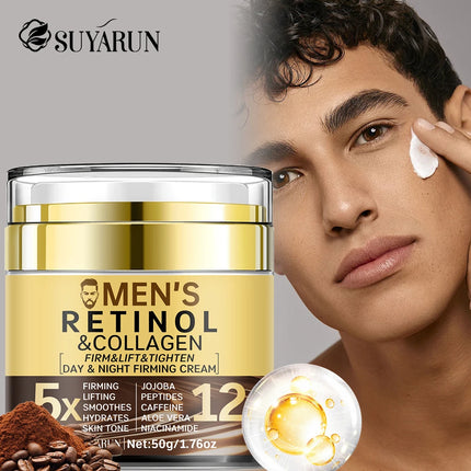 SUYARUN Men's Anti-Aging Face Cream-Firming & Hydrating Moisturizer with SPF 20 | Organic Natural Ingredients for All Skin Type.