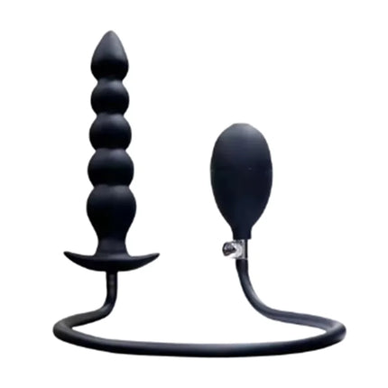 Super Long 5 Beads Inflatable Anal Plug Silicone Column Expandable Big Butt Plug Dildo Pump Ass Dilator Bdsm Sex Toy for Couples