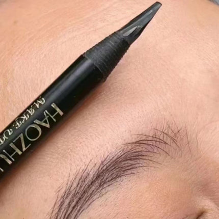 High quality HAOZHUANG pull eyebrow pencil black leather makeup wild line eyebrow pencil hard core flat head pen White pen