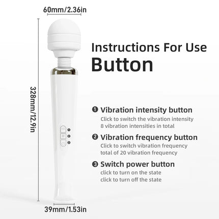Powerful Magic Wand Vibrator for Women, Large AV Body Massager, G-Spot Clitoris Stimulator, USB Charging Adult Sex Toys for Women