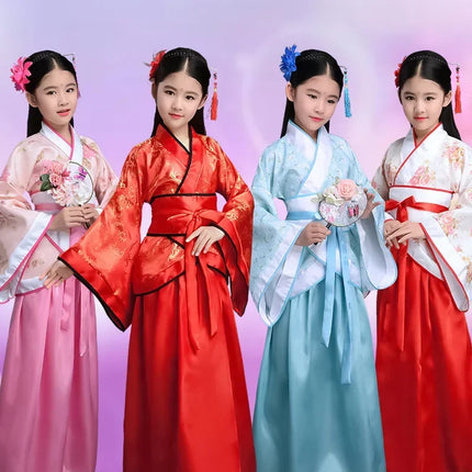 Autumn Two-piece Set Kids Hanfu Cosplay Tang Girl Suit Dance Costume Baby Outfits Ancient Girls Clothing Hanfu Children Suits