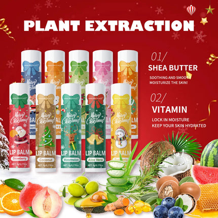 90 pieces/box 10 scented lipstick set Christmas set Moisturizing lips deep moisturizing Christmas gift