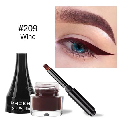 PHOERA 10 Colors Waterproof Eyeliner Gel With Brush Colorful Long-lasting Eye Liner Cream Makeup Tools Women Cosmetics TSLM1
