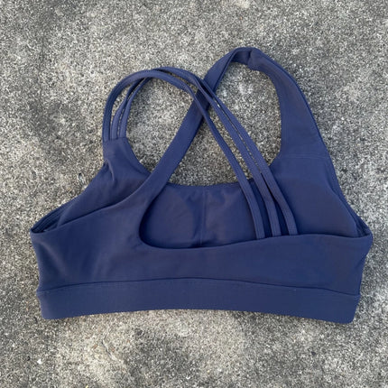 Solid Color Butter Cross Gym Yoga Underwear Women Cross Back Shoulder Straps Fitness Sport Bra High Impact Push Up Top With Pad