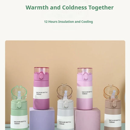 150/250ml Stainless Steel Thermal Water Bottle With Straw Mini Thermos Cup for Tea Coffee Mug Travel Vacuum Flasks Insulated Cup