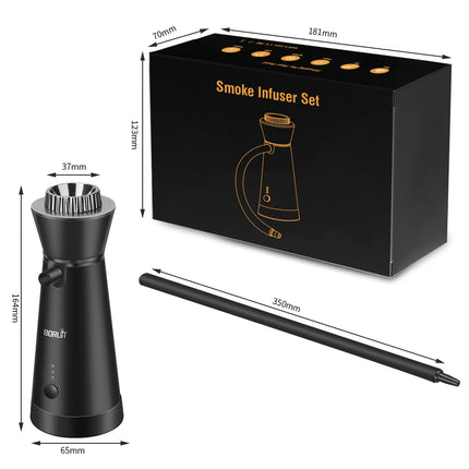 BORUiT Smoke Infuser Food Drink Cold Smoke Generator Bar Portable Molecular Cuisine Smoking Gun Meat Burn Cooking for BBQ Food