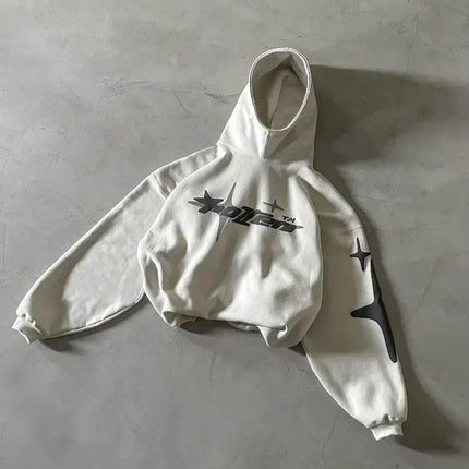 Retro Gothic Men Hoodie New American High Street TrendY2k Harajuku Men Loose and Casual Sweatshirt