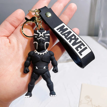 The Avengers Keychain Disney Anime Cute Iron Man Hulk Captain America Silicone Figure Keyring Schoolbag Pendent Toy Kid's Gifts