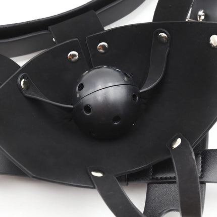 SM Leather Padded Hood Blindfold,Head Harness Mask Gag, BDSM Bondage ,Sex Toys For Couples Accessories