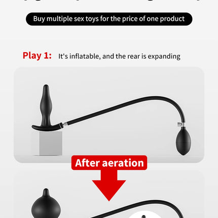 10-frequency Vibration Prostate Bead Inflation Huge Anal Plug Electric Orgasm Masturbation Massager Sex Product Butt Plug SexToy