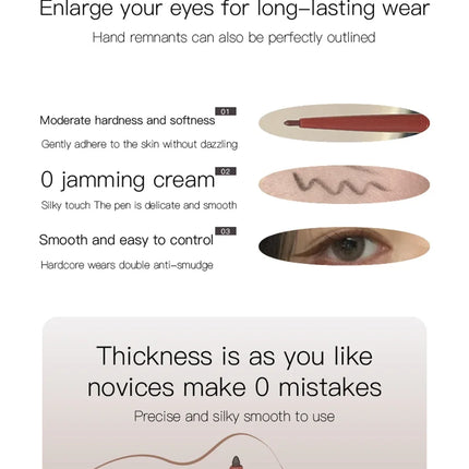 Matte Brighten Lying silkworm Eyeliner Gel Pen Waterproof Quick Drying Pink Brown Ultra fine Eye Shadow Pen Not-Smudge Makeup