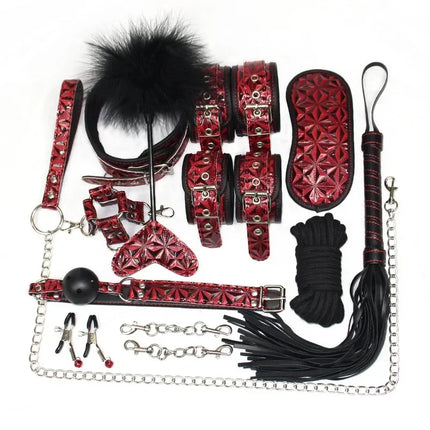 Leather Bondage Set BDSM Fetish Handcuffs Collar Erotic Toys Women Couples Adult Play Erotico Sexy Toys Sex Toys for Women Slave