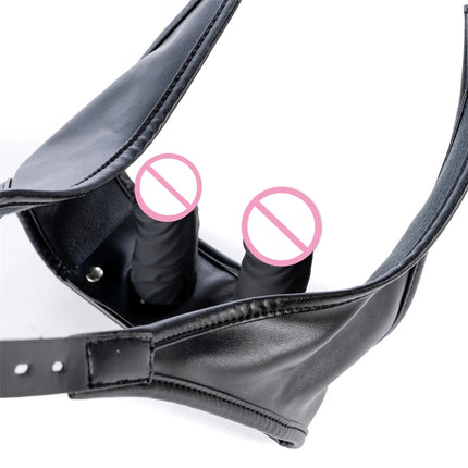 Strapon Double Dildo Vibrator Panties,Strap On Dildo Anal Vaginal Plug Chastity Penis Briefs Sex Toys For Women Masturbation