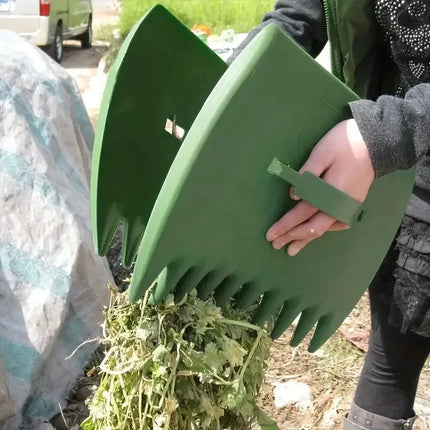 Durable Plastic Leaf Collector Rake Handheld Leaf Grab Claws for Outdoor Garden Lawn Leaf Picking Cleaning Tool Easy Grip