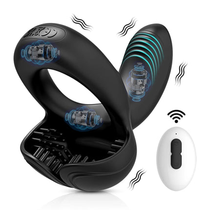 Remote Control Cock Ring for Men Penis Vibrator Male Ejaculation Delay Testicles Perineum Stimulator Massage Sex Toy for Couples