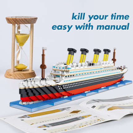 KNEW BUILT Titanic 3D Plastic Model Ship Building Blocks for Adults Micro Mini Bricks Toys Kits Assemble Cruise Boat Kids Gift