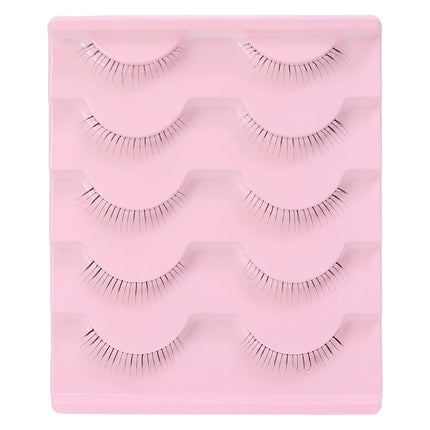5 Pair Natural Lower Eyelashes Makeup Soft Handmade Clear Thin Band Under False Lashes Strip DIY Eyelashes Extension Beauty Tool