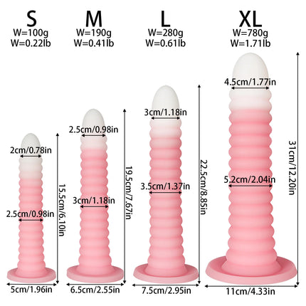 Extra Long Gradient Pink Anal Plug Massager With Threaded Suction Cup Rear Multi-size Unisex Anal Plug Adult Erotic Anal Sex Toy