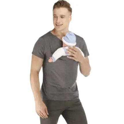 Adult Safety Kangaroo Pocket T Shirt Carrier Pregnancy Clothes Summer Short Sleeve Mother Father Top for Feeding Big Daddy Shirt
