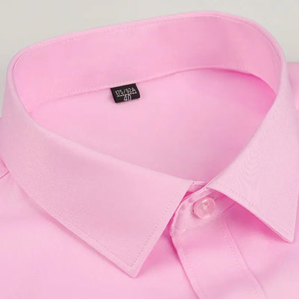 Men's new short sleeve shirt bamboo fiber casual non-ironing spring and summer shirt top high quality slim dress