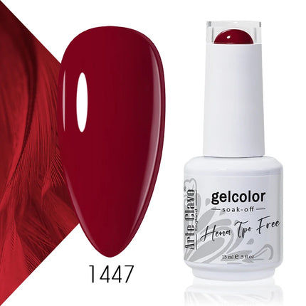 Arte Clavo Red Color Series Nail Polish UV Soak Off Varnish 15ml Manicure Nail Art Long-lasting Hema Tpo Free Gel Nail Polish