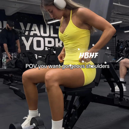 Longline Strappy Gym Top Custom Logo Backless Gym Clothes Women Scrunch Built-in Bra With Removable Cups Yoga Tank Tops