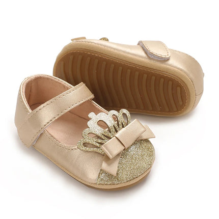 Spring and Autumn Baby Golden Princess Shoes Children's Soft soled Single Shoes Baby Girl Casual Shoes Baby Leather Shoes