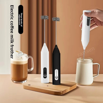 Wireless electric milk bubbler rechargeable milk coffee mixer 3-speed egg beater for hot chocolate latte foam making machine