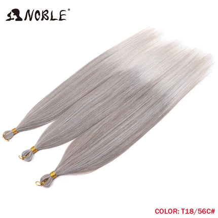 Noble Hair Ariel Straight Pony Hair Bundles Crochet Braids Hair Synthetic Braiding Hair Ombre Brown Soft Crochet Hair Extensions