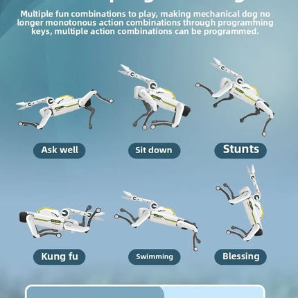 Teeggi Electric RC Intelligent Robot Dog Multifunction RC Mechanical Dog with turret Educational Toy Bionic Smart Robot Toy Gift