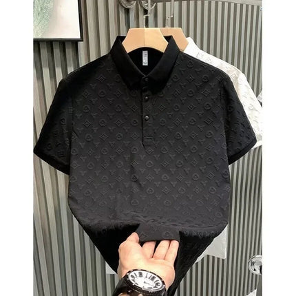 Fashionable Lightweight Handsome Polo Shirt Summer New Style Comfortable Breathable Slim Fit Collar Short Sleeve Men's T-shirt