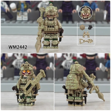 WM6147 WM6168 WM6169 Military Series SWAT Special Forces Building Block Commando Soldier City Police Cap Mini Action Figure Toys
