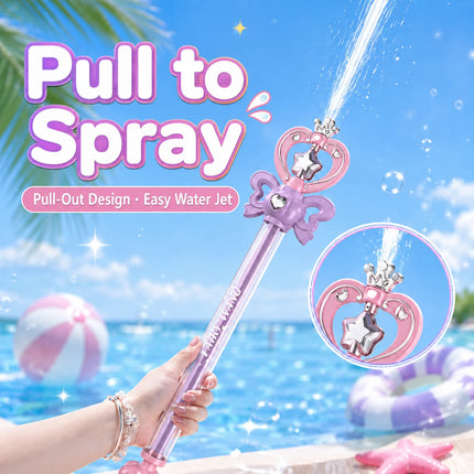 Outdoor Toys Magic Fairy Wand Water Gun Sparkling Summer Water Play Toy Birthday Gift Water Battle Cannon for Kids and Adults