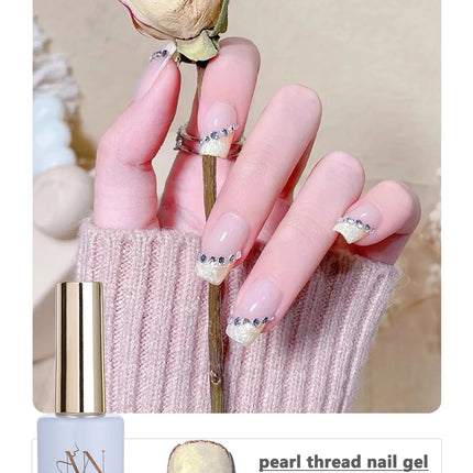 MIANEL 12ML Mother-of-Pearl Mermaid Shimmer Thread Gel Polish 2026 Spring-Summer Collection Fine Glitter Aurora Pearl Nail Art