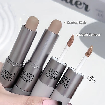 Double-ended Moisturizing Matte Concealer Contour Stick Smooth Lasting 3D Nose Shadow Waterproof Face Bronzer Contour Makeup