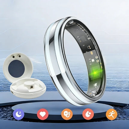 Fashion Smart Ring Health Monitor Sleep Tracker Step Calorie Counter Lightweight Waterproof Smart Jewelry Gift